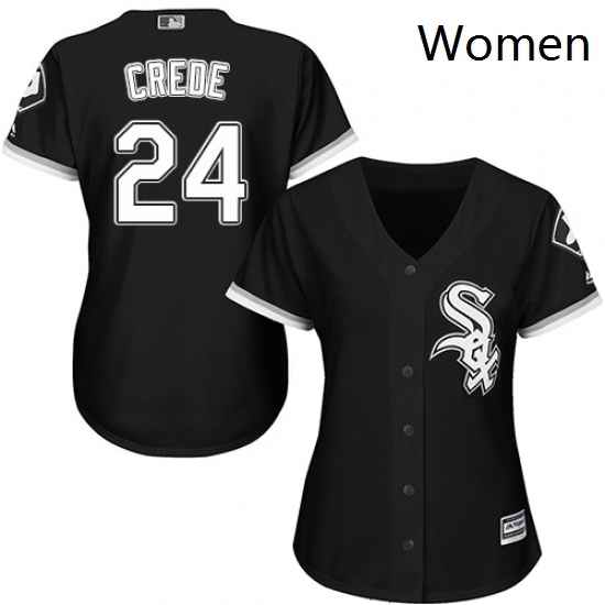 Womens Majestic Chicago White Sox 24 Joe Crede Authentic Black Alternate Home Cool Base MLB Jersey